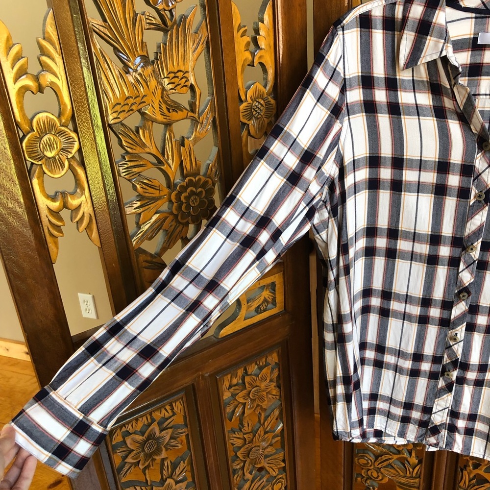 Foxcroft Plaid Button Down Blouse - image 4